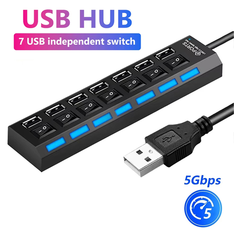 Laptop Accessories For Office - 7-poorts USB 2.0 hubsplitter voor laptopcomputeraccessoires
